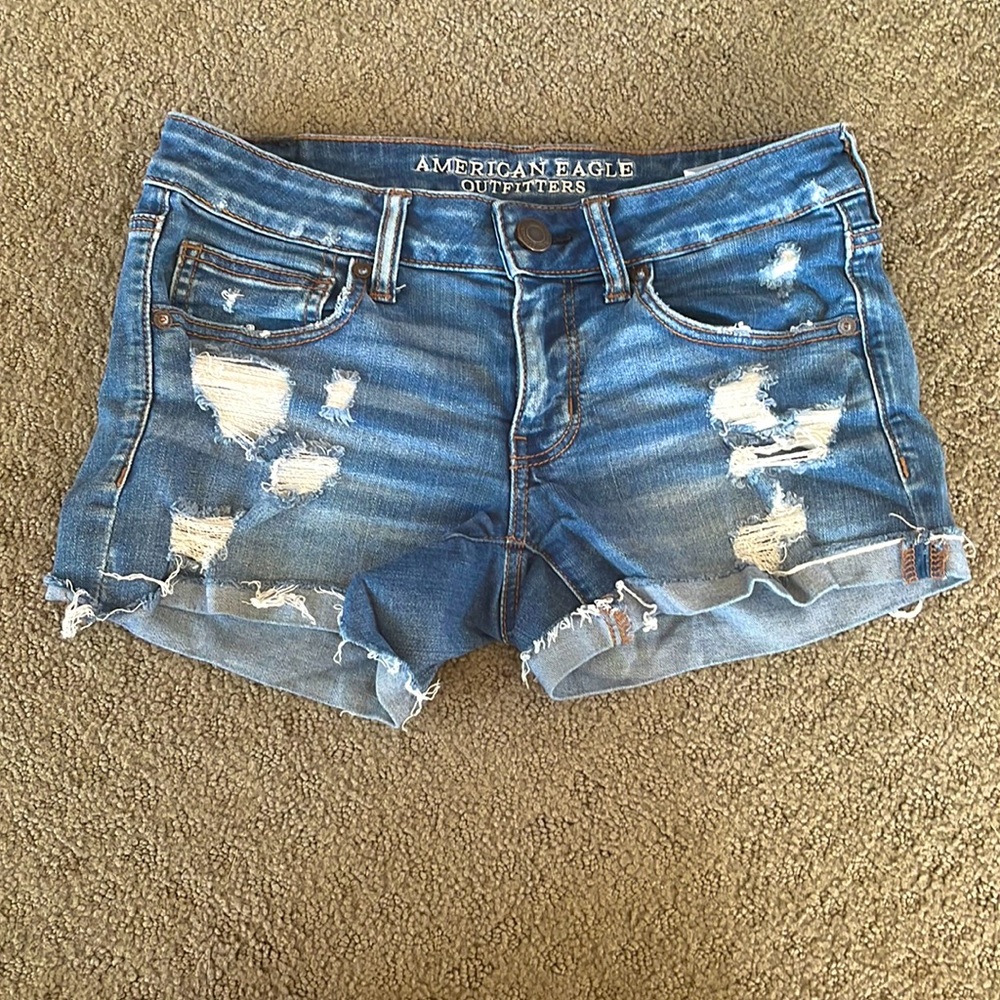 American Eagle distressed jean shorts